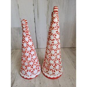 Clay light up peppermint tree Xmas set decor figure candy unique